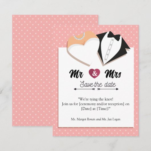 Reserveer de datum! RSVP kaartje (Voorkant / Achterkant)