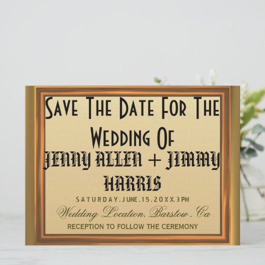 Reserveer de datum save the date (Staand voorkant)