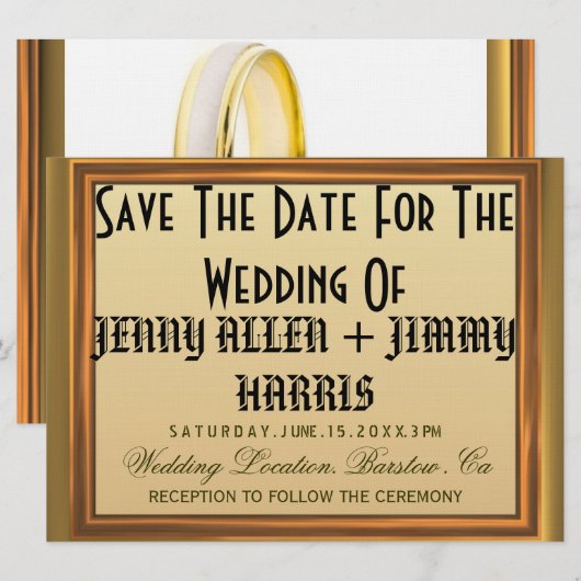 Reserveer de datum save the date (Voorkant / Achterkant)