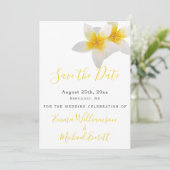 Reserveer de datum | Trouwen met Gele Tropische Bl Save The Date (Staand voorkant)