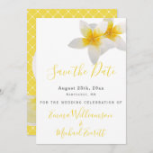 Reserveer de datum | Trouwen met Gele Tropische Bl Save The Date (Voorkant / Achterkant)