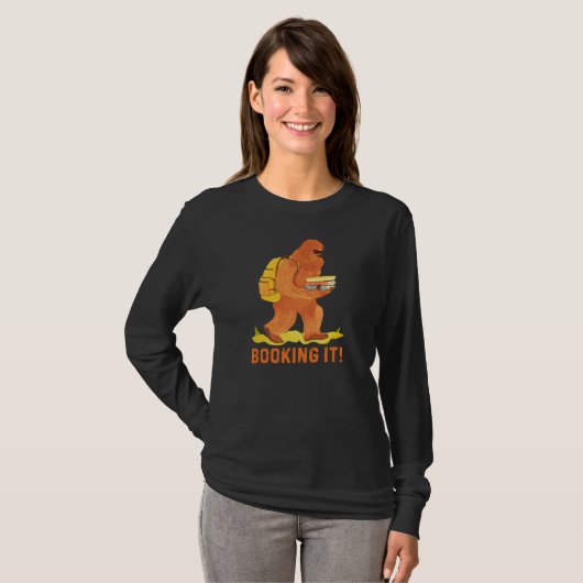 Reserveer het! Sasquatch boekenliefhebber T-shirt (Voorkant volledig)