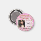 Reserveer la fecha /Save the Date en Rosa y Oro Magneet (Voorkant / Achterkant)