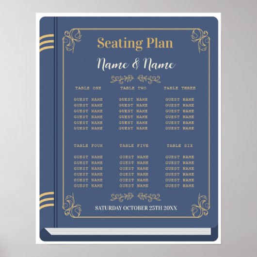 Reserveer Tafel Zitplaatsen Huwelijk Auteur Biblio Poster (Voorkant)