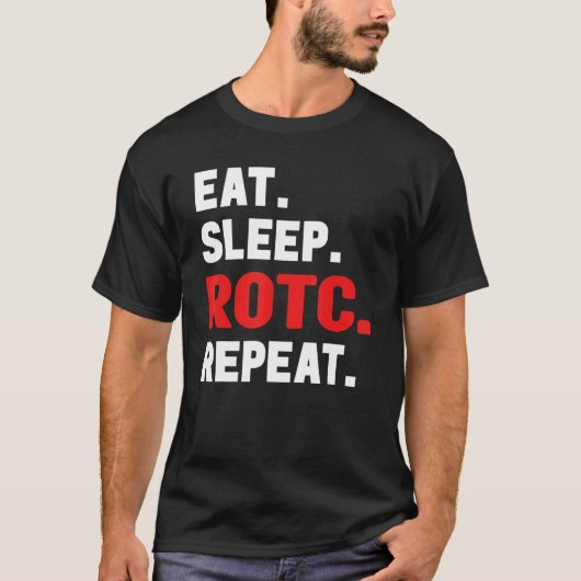 Reserveofficieren Eat Sleep Rotc Herhaal militair T-shirt (Voorkant)