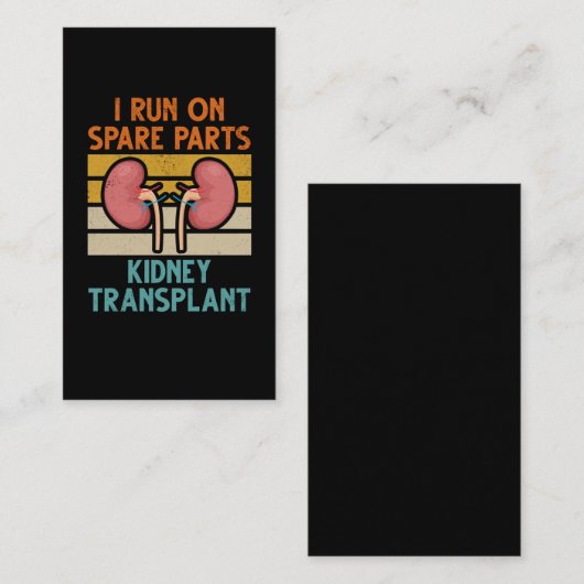 reserveonderdelen voor niertransplantatie visitekaartje (Voorkant / Achterkant)
