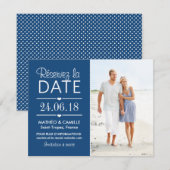 Réserver la Date du Mariage | Cartes Avec Photo Kaart (Voorkant / Achterkant)