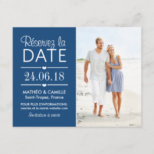 Réserver la Date du Mariage   Cartes Avec Photo Kaart