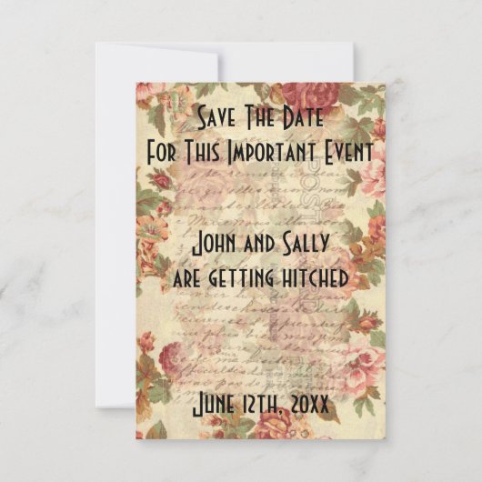 reserverij sparen de Datum (Achterkant)