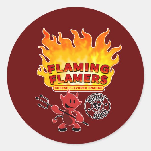 Reservering Honden Flamers Logo Ronde Sticker (Voorkant)