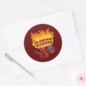 Reservering Honden Flamers Logo Ronde Sticker (Envelop)