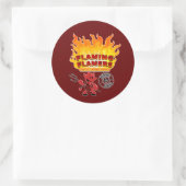Reservering Honden Flamers Logo Ronde Sticker (Tas)