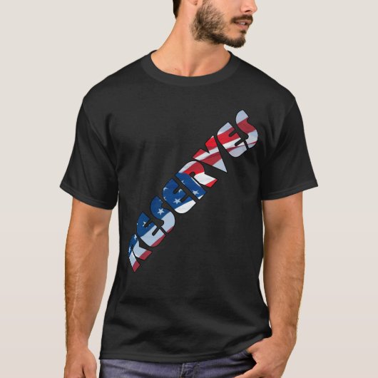 RESERVES IN Waving American Flag Font T-shirt (Voorkant)