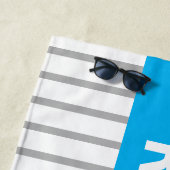 RESERVES of Name, Sky Blue & Grey Stripes Strandlaken (In situ)