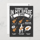 Reservetijd Guitar Player Funny Guitarist Musicus Briefkaart (Voorkant / Achterkant)