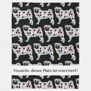 Reserviert für Herr Mops Fleece Deken