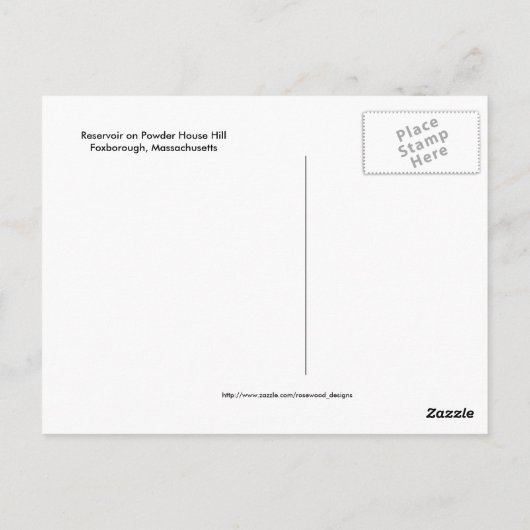 Reservoir op Powder House Hill Briefkaart (Achterkant)