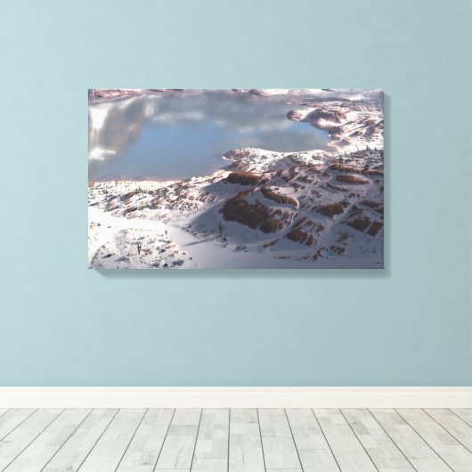 Reservoir (winter) canvas afdruk (Insitu (Houten vloer))