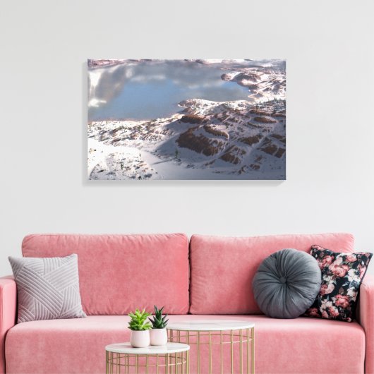 Reservoir (winter) canvas afdruk (Insitu (Woonkamer))