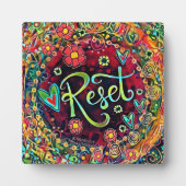 Reset Abstracte Kleurrijke  Inspirivity Easel Fotoplaat (Voorkant)