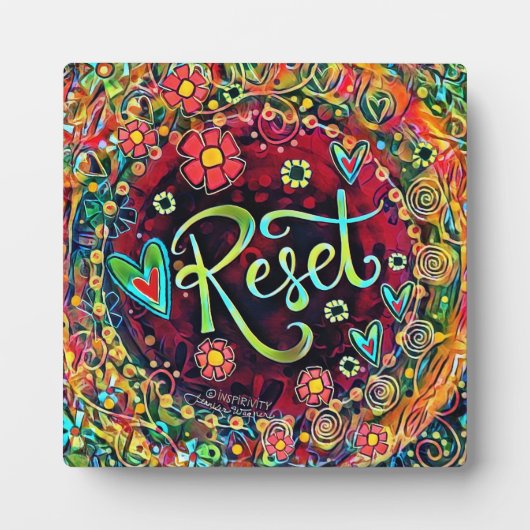 Reset Abstracte Kleurrijke  Inspirivity Easel Fotoplaat (Voorkant)