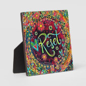 Reset Abstracte Kleurrijke  Inspirivity Easel Fotoplaat (Voorkant)