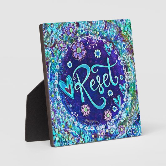 Reset Blauw Abstracte Moderne  Inspirivity Fotoplaat (Voorkant)