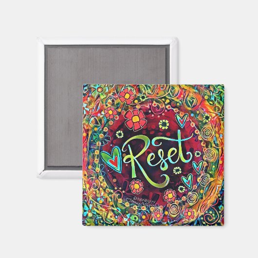 Reset  Leuk Inspirerende Moderne Inspirivity Magneet (Voorkant / Achterkant)