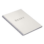 Reset – Minimalistisch typografie notitieboek (Rechterzijde)