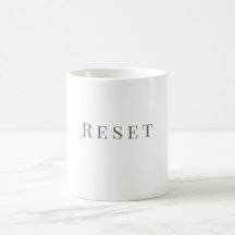 Reset mok - Minimaal typografie ontwerp