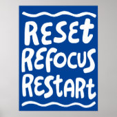 RESET REFOCUS HERSTART Kleurrijke Fun Bubble Lette Poster (Voorkant)