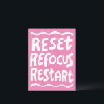 RESET REFOCUS HERSTART Leuke bellenbrieven INSPO Briefkaart<br><div class="desc">Hand gemaakte kunst voor u! Pas aan met uw eigen tekst of verander de kleuren. Check mijn winkel voor veel meer kleuren en design of laat het me weten als je iets op maat wilt!</div>