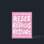 RESET REFOCUS HERSTART Leuke bellenbrieven INSPO Briefkaart<br><div class="desc">Hand gemaakte kunst voor u! Pas aan met uw eigen tekst of verander de kleuren. Check mijn winkel voor veel meer kleuren en design of laat het me weten als je iets op maat wilt!</div>