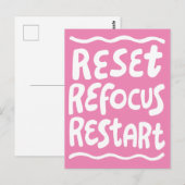 RESET REFOCUS HERSTART Leuke bellenbrieven INSPO Briefkaart (Voorkant / Achterkant)