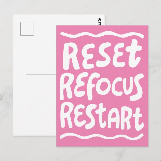 RESET REFOCUS HERSTART Leuke bellenbrieven INSPO Briefkaart (Voorkant / Achterkant)