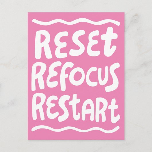 RESET REFOCUS HERSTART Leuke bellenbrieven INSPO Briefkaart (Voorkant)