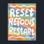 RESET REFOCUS HERSTART Leuke bellenbrieven INSPO Briefkaart<br><div class="desc">Hand gemaakte kunst voor u! Pas aan met uw eigen tekst of verander de kleuren. Check mijn winkel voor veel meer kleuren en design of laat het me weten als je iets op maat wilt!</div>