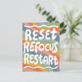 RESET REFOCUS HERSTART Leuke bellenbrieven INSPO Briefkaart (Staand voorkant)