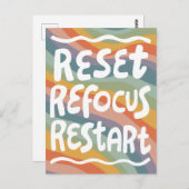 RESET REFOCUS HERSTART Leuke bellenbrieven INSPO Briefkaart (Voorkant / Achterkant)
