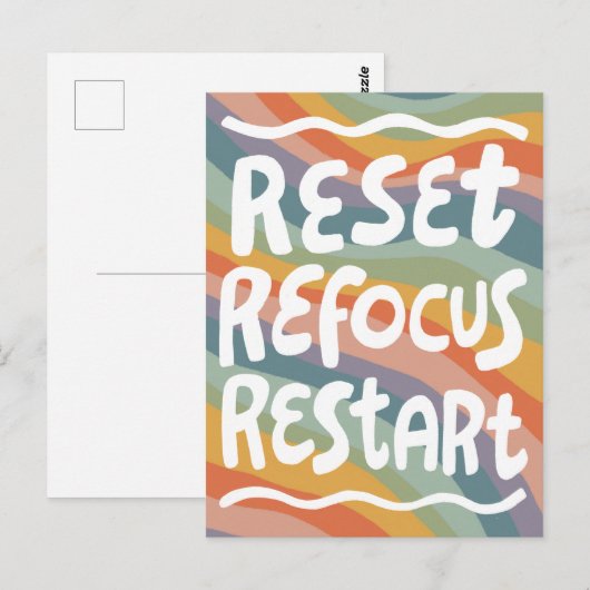 RESET REFOCUS HERSTART Leuke bellenbrieven INSPO Briefkaart (Voorkant / Achterkant)