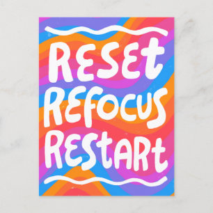 RESET REFOCUS HERSTART Leuke bellenbrieven INSPO Briefkaart