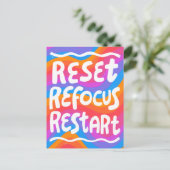 RESET REFOCUS HERSTART Leuke bellenbrieven INSPO Briefkaart (Staand voorkant)