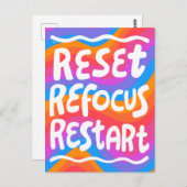RESET REFOCUS HERSTART Leuke bellenbrieven INSPO Briefkaart (Voorkant / Achterkant)
