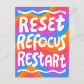 RESET REFOCUS HERSTART Leuke bellenbrieven INSPO Briefkaart (Voorkant)