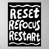 RESET REFOCUS HERSTART Vette Leuke Bubble Letters Poster (Voorkant)