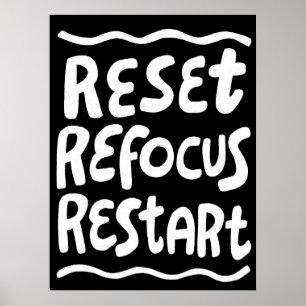 RESET REFOCUS HERSTART Vette Leuke Bubble Letters Poster