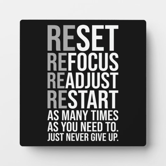 Reset Refocus Readapt - Gym, Hustle, Succes Fotoplaat (Voorkant)