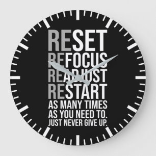 Reset Refocus Readapt - Gym, Hustle, Succes Grote Klok