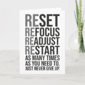 Reset Refocus Readapt - Gym, Hustle, Succes Kaart (Voorkant)