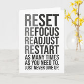 Reset Refocus Readapt - Gym, Hustle, Succes Kaart (Gele Bloem)